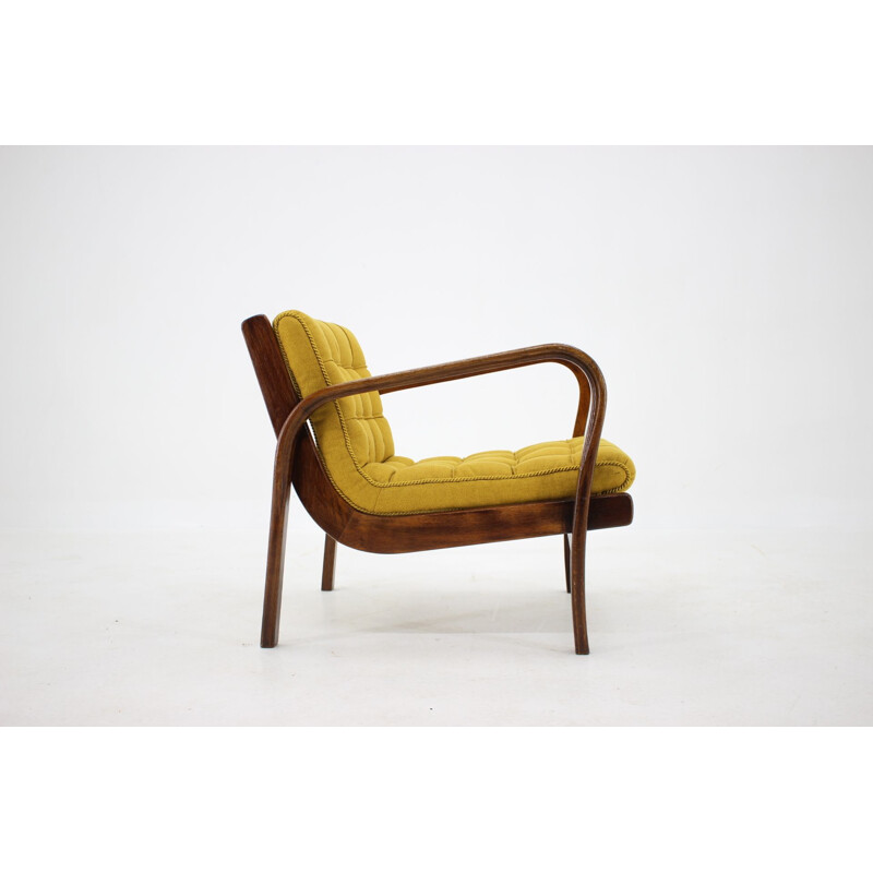 Vintage oak armchair by Karel Kozelka and Antonin Kropacek, Czechoslovakia 1940s