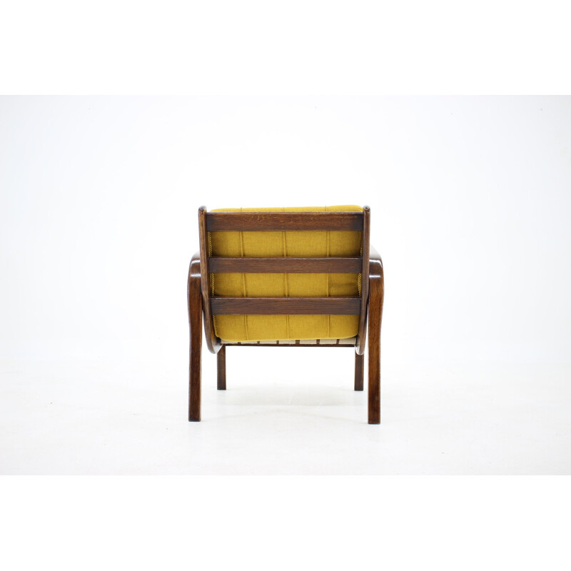 Vintage oak armchair by Karel Kozelka and Antonin Kropacek, Czechoslovakia 1940s