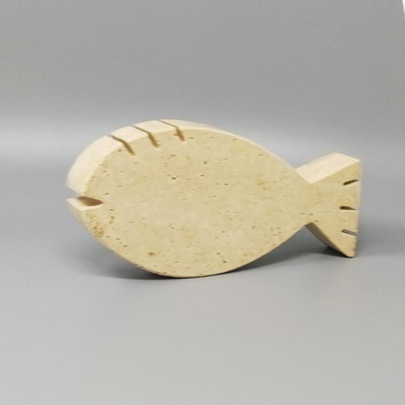 Mid century original ashtray in travertine by Enzo Mari for F.lli Mannelli, Italy 1970s