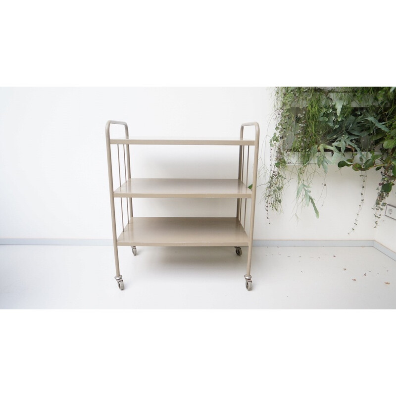 Industrial Tubax grey serving trolley - 1960s