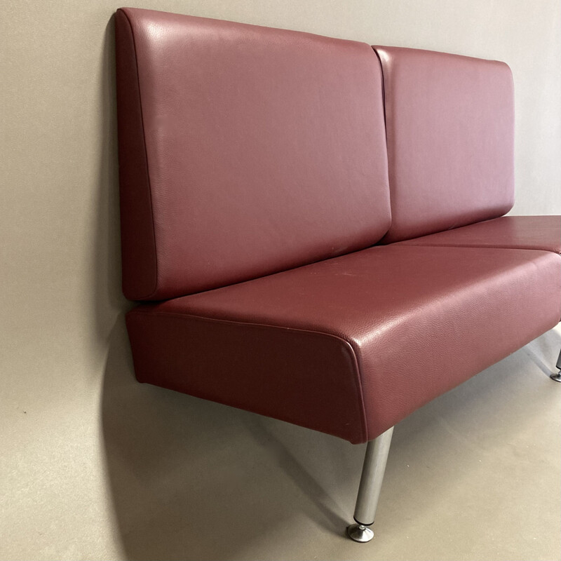Canapé suspendu vintage en cuir et métal design scandinave