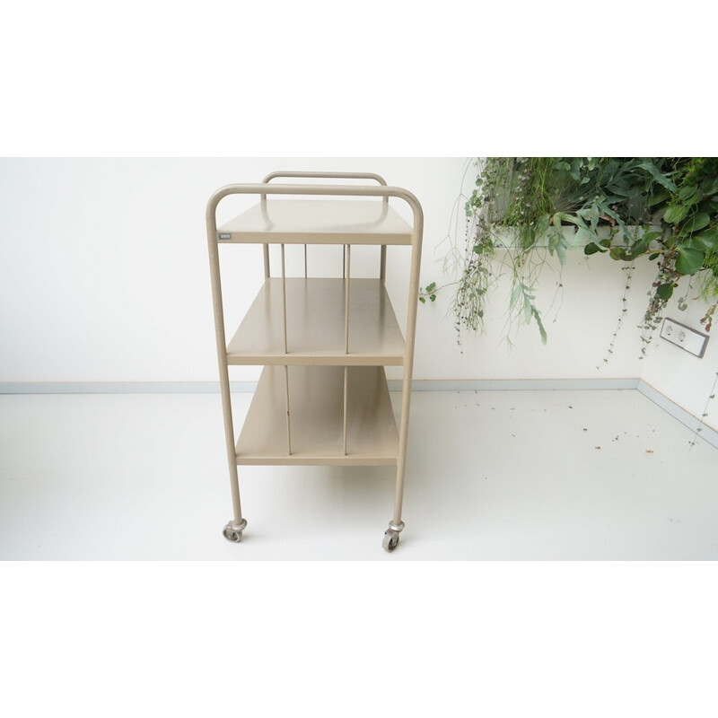 Industrial Tubax grey serving trolley - 1960s