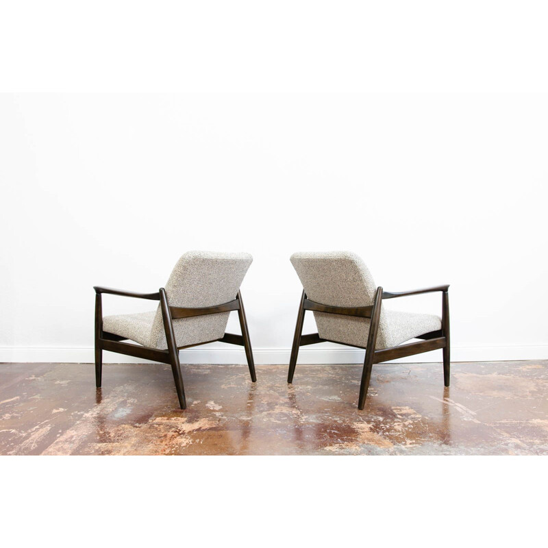 Pair of GFM-64 armchairs vintage by Edmund Homa, Poland 1960s