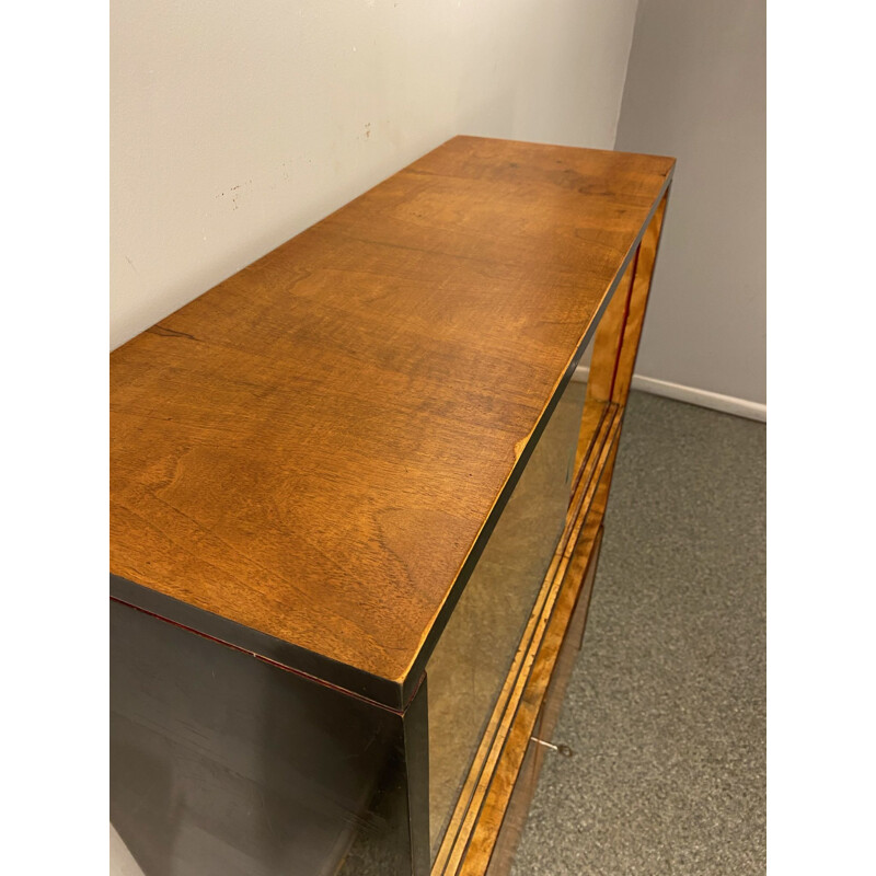 Bookcase veneered vintage walnut, 1960s