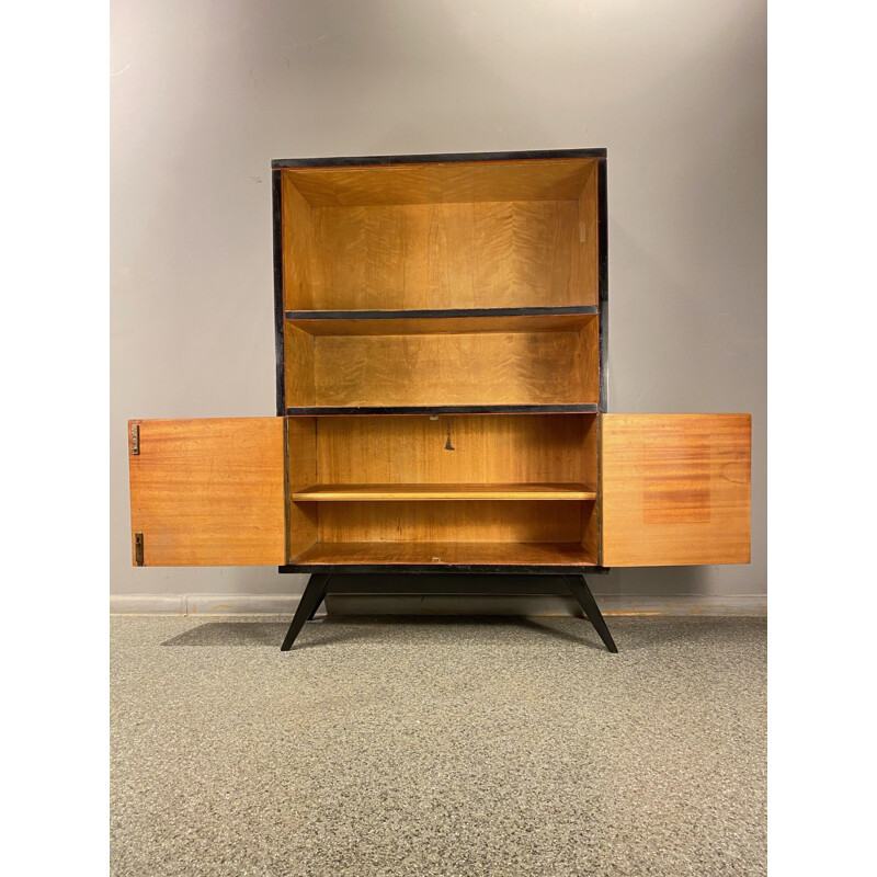 Bookcase veneered vintage walnut, 1960s