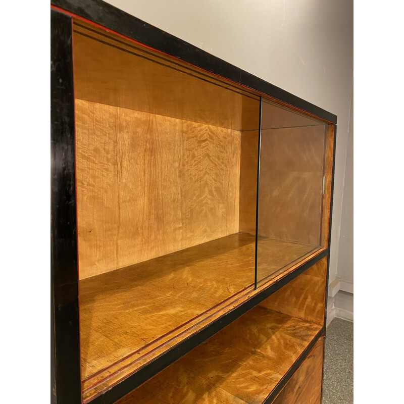 Bookcase veneered vintage walnut, 1960s