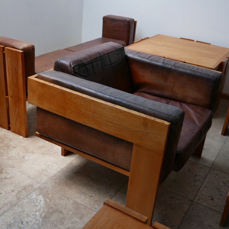Ensemble de fauteuils, canapés, bancs, tables basses et tables d'appoint vintage, Italie 1960
