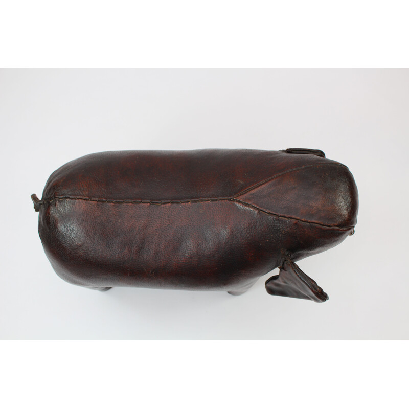 Mid century leather elephant by Dimitri Omersa