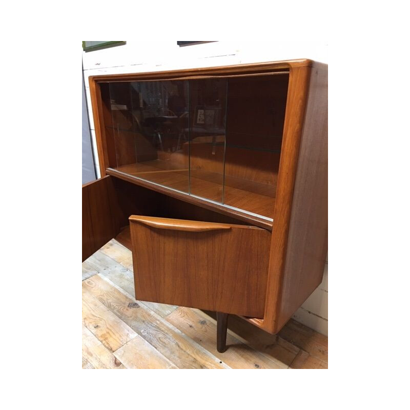 Vitrine vintage scandinave vitre coulissantes, 1960