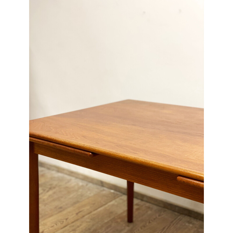 Extendable mid century teak dining table by Scovby, denmark 1950s