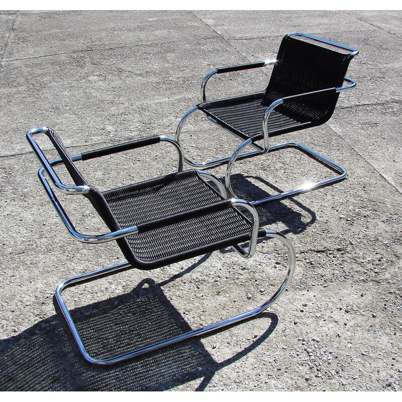 Pair of bauhaus armchairs vintage by Franco Albini for Tecta , Germany 1970s