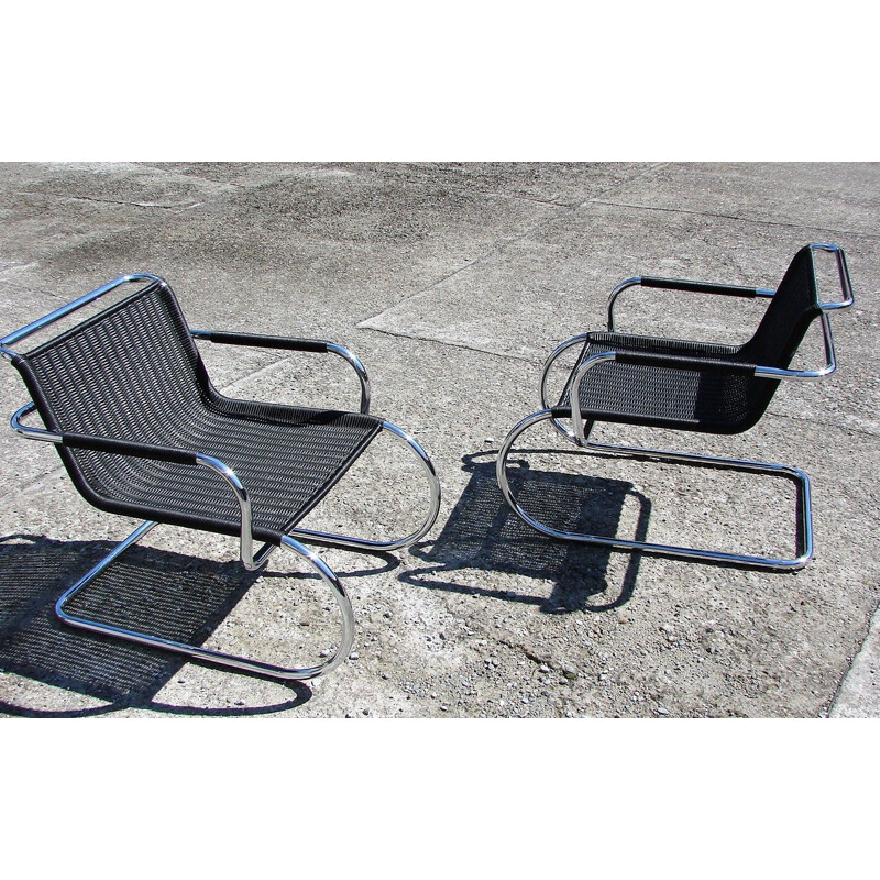 Pair of bauhaus armchairs vintage by Franco Albini for Tecta , Germany 1970s