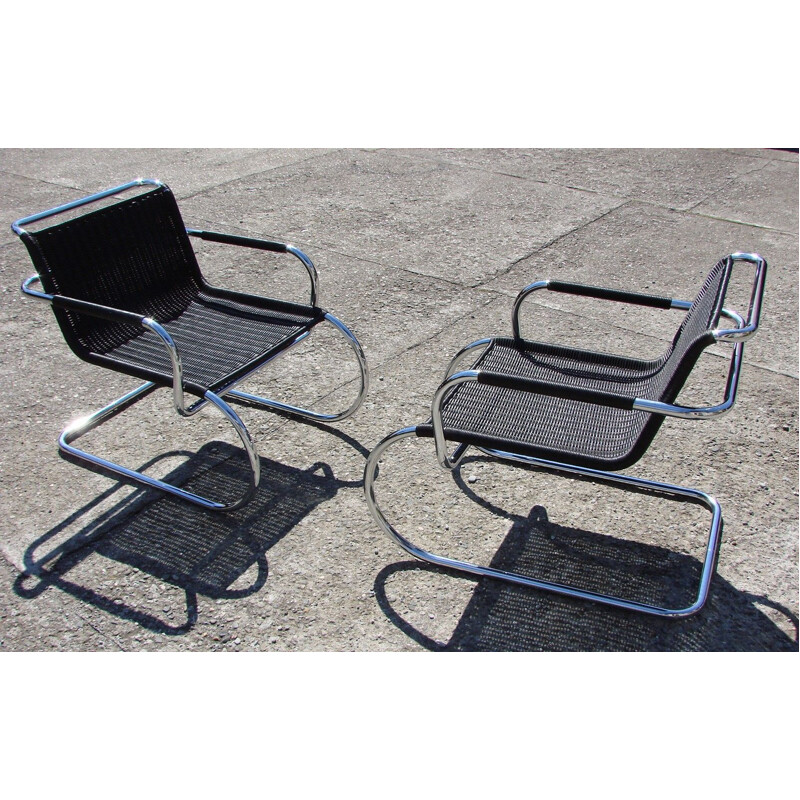 Pair of bauhaus armchairs vintage by Franco Albini for Tecta , Germany 1970s