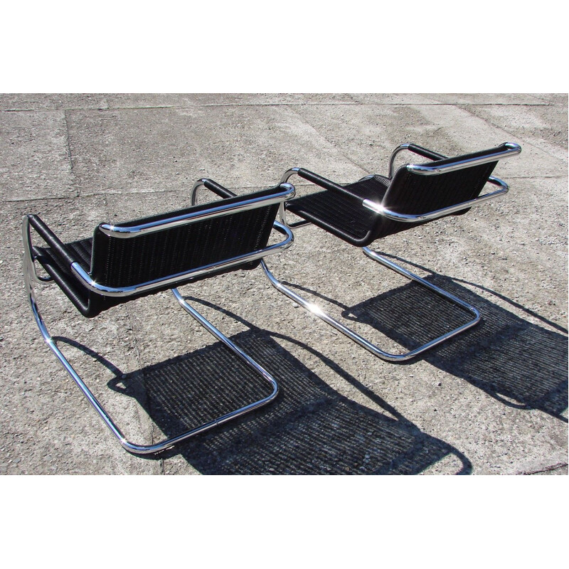 Pair of bauhaus armchairs vintage by Franco Albini for Tecta , Germany 1970s