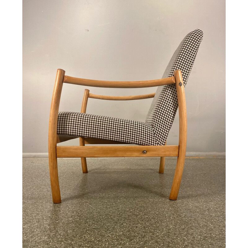 Vintage bent ash club armchair, Poland 1960s