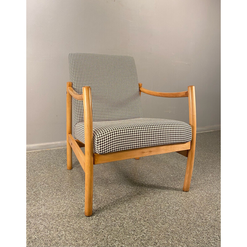 Vintage bent ash club armchair, Poland 1960s