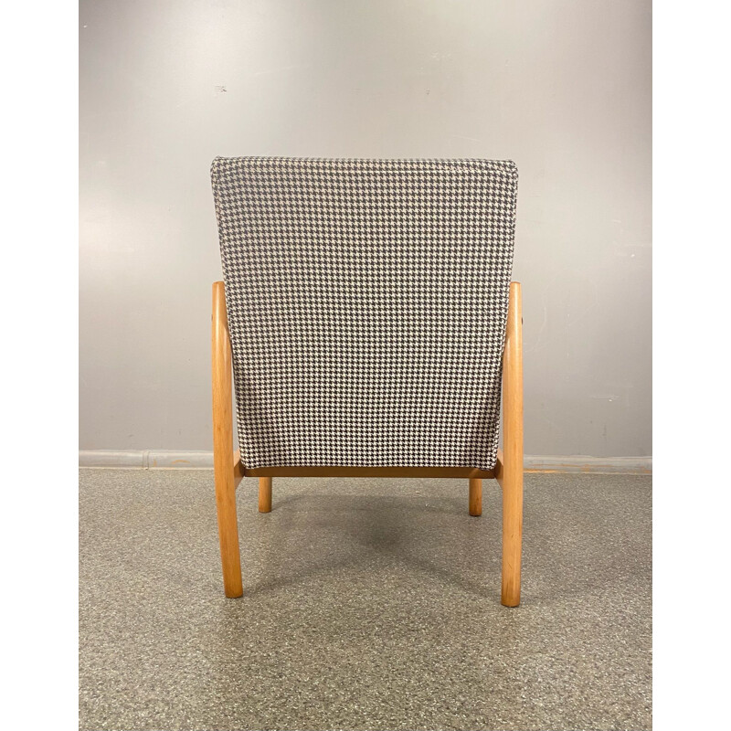 Vintage clubfauteuil van gebogen essenhout, Polen 1960