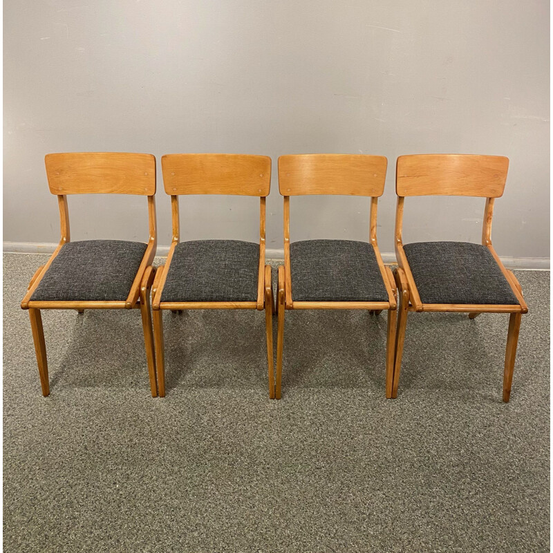 Set aus 4 Vintage Bumerang Stühlen aus Buche 60 von Gościcińska Fabryka Mebli