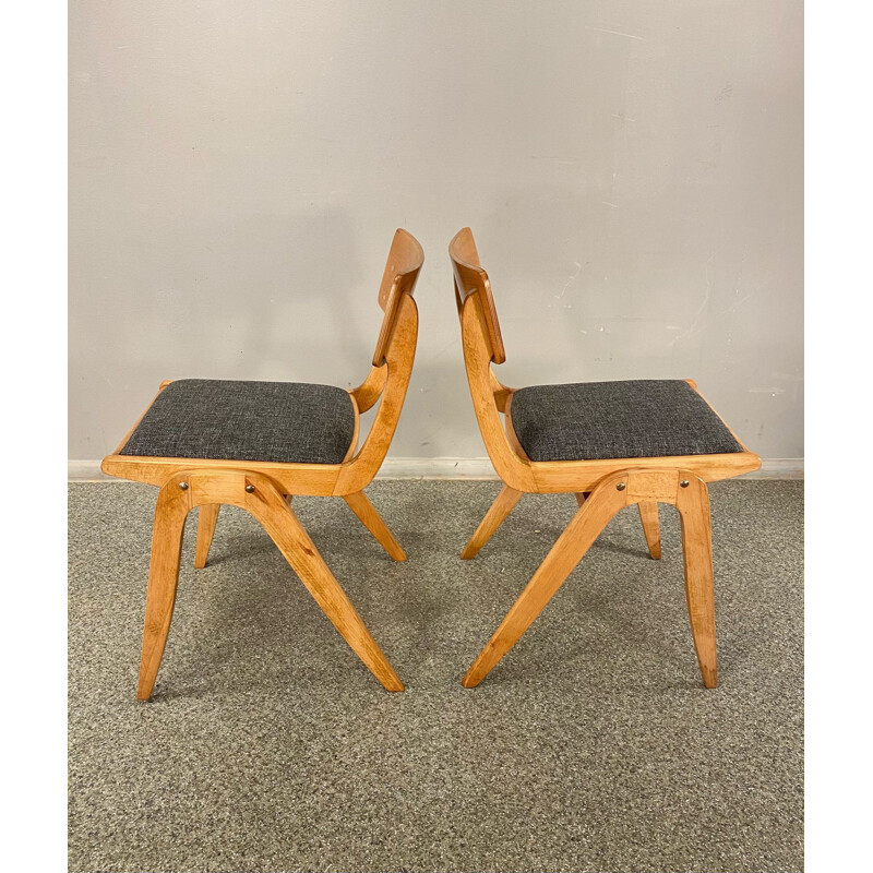 Set aus 4 Vintage Bumerang Stühlen aus Buche 60 von Gościcińska Fabryka Mebli