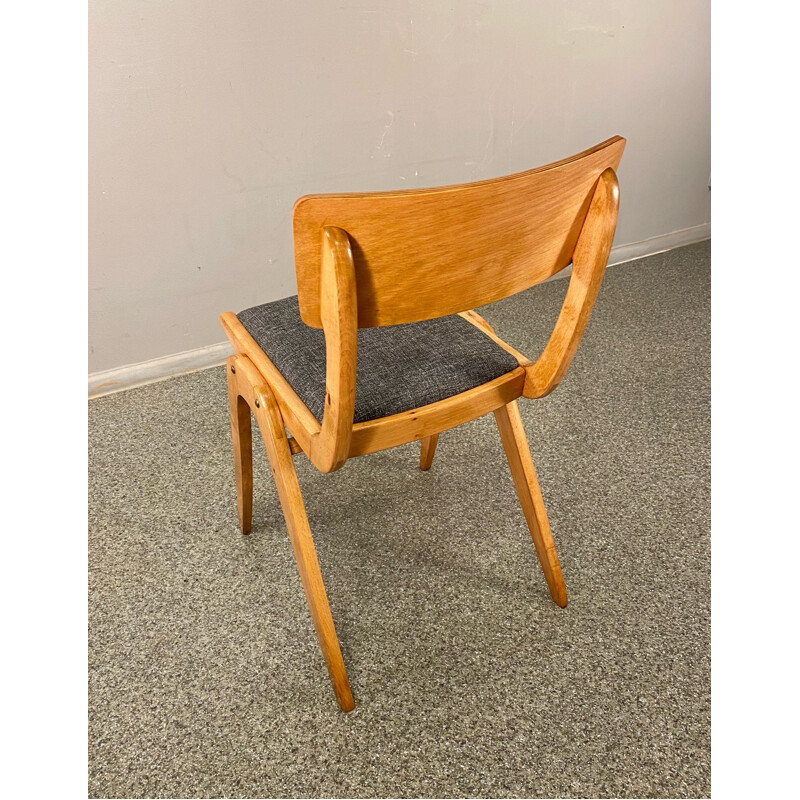 Conjunto de 4 cadeiras de bumerangue vintage em faia 60 de Gościcińska Fabryka Mebli