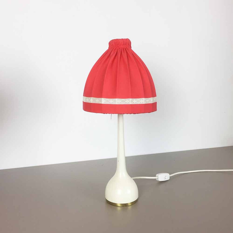 Pair of Swedish AB Markaryd table lamps in red fabric, Hans Agne JAKOBSSON - 1960s