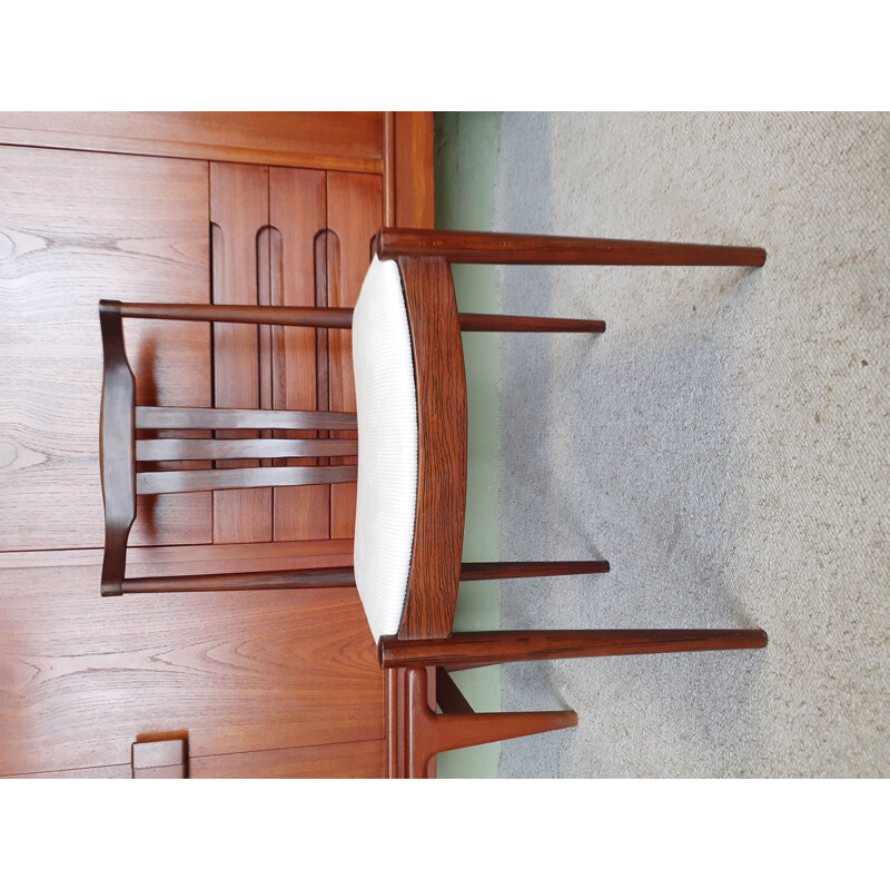 Vintage rosewood and velvet chair