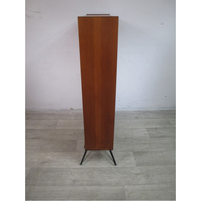 Vintage teak gefineerde vitrinekast, 1970