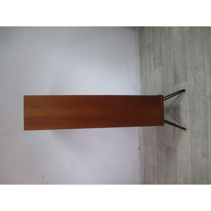 Vintage teak gefineerde vitrinekast, 1970