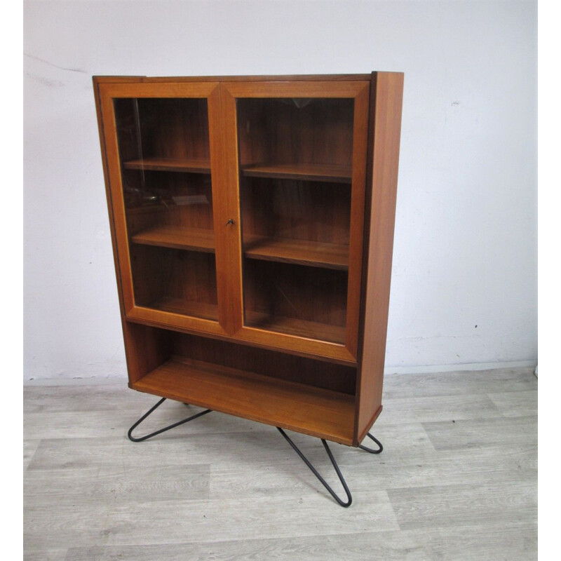 Vintage teak veneered display case, 1970