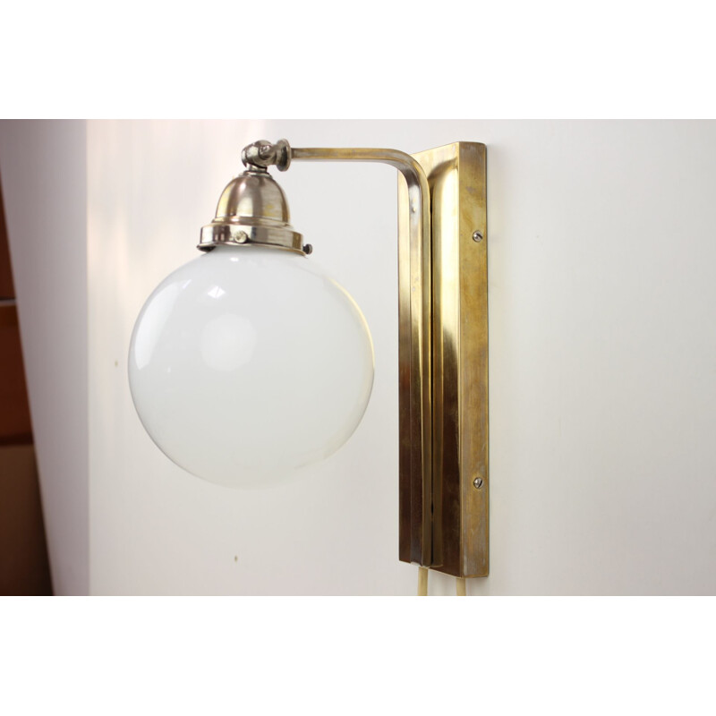 Vintage Art deco adjustable wall lamp, Czechoslovakia 1930s