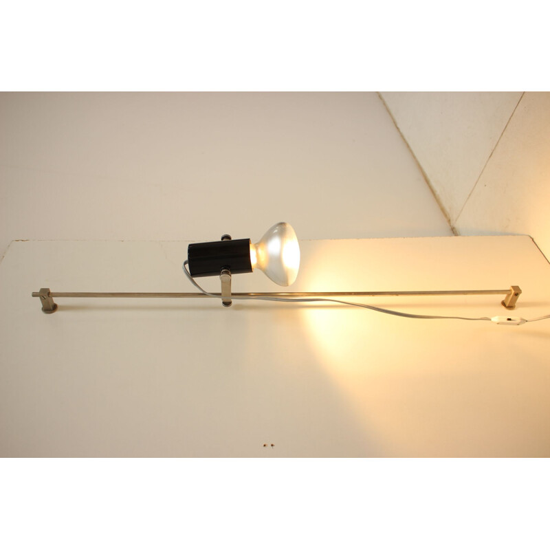 Mid-century wall lamp made of metal and glass, Czechoslovakia 1960's