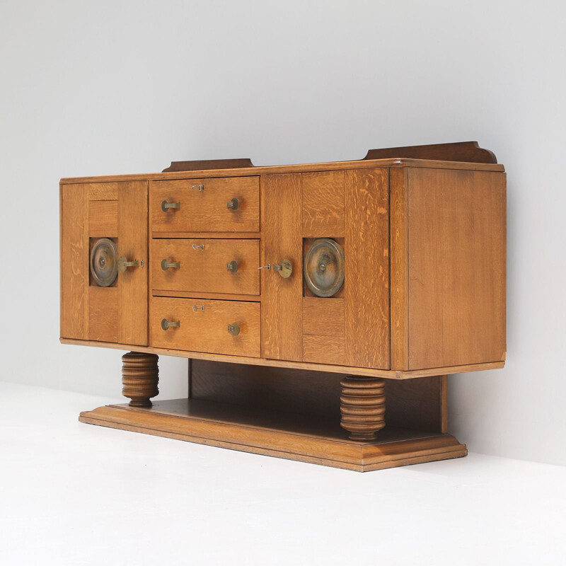 Vintage art deco sideboard in oak