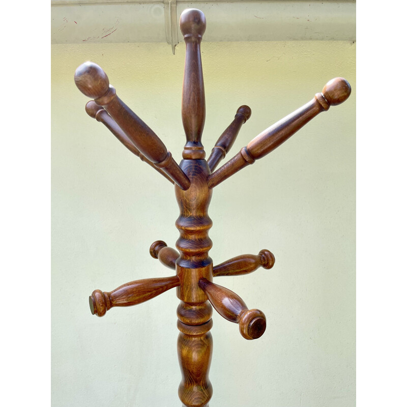 Decorative vintage coat rack on stand, 1960