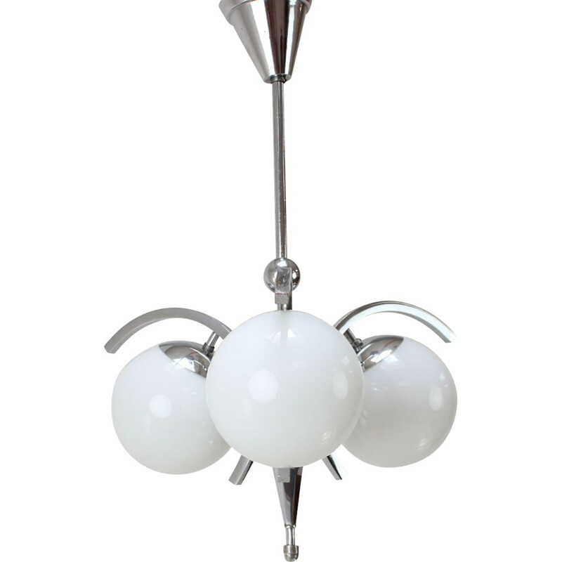 Vintage Art deco chandelier, Czechoslovakia 1930s