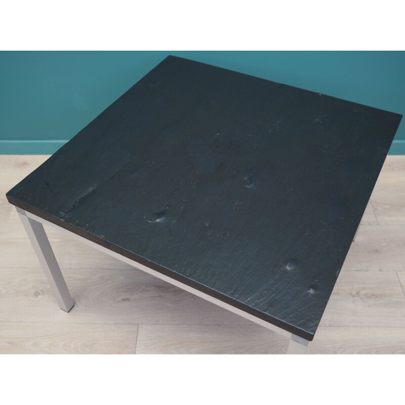 Vintage aluminum coffee table, Denmark 1970