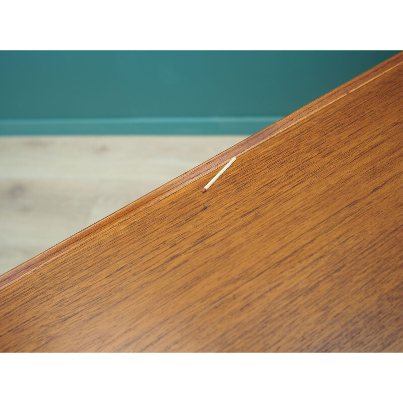 Vintage teak desk with solid wood legs by H. Jensen & T. Valeur, 1970s