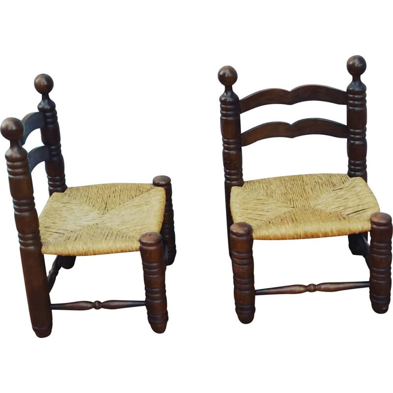 Pair of vintage side chairs by charles Dudouyt