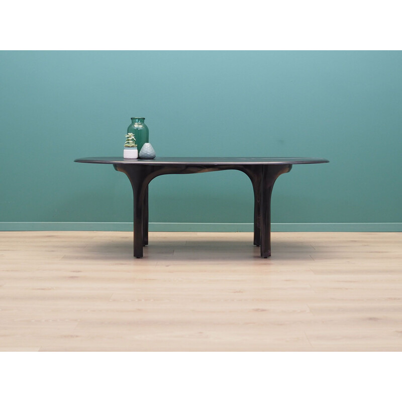 Vintage black conglomerate coffee table, Denmark 1970