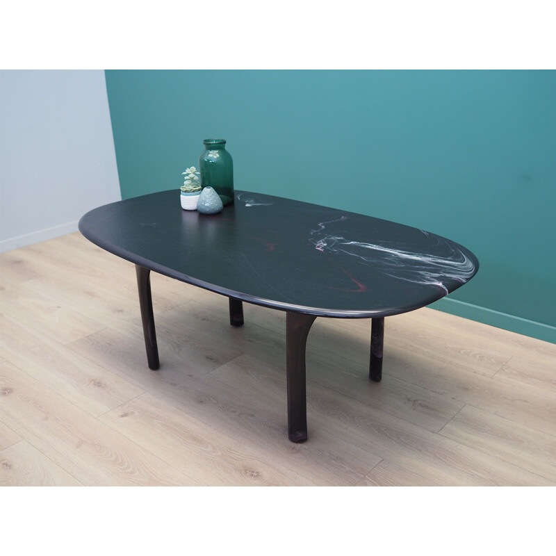 Vintage black conglomerate coffee table, Denmark 1970