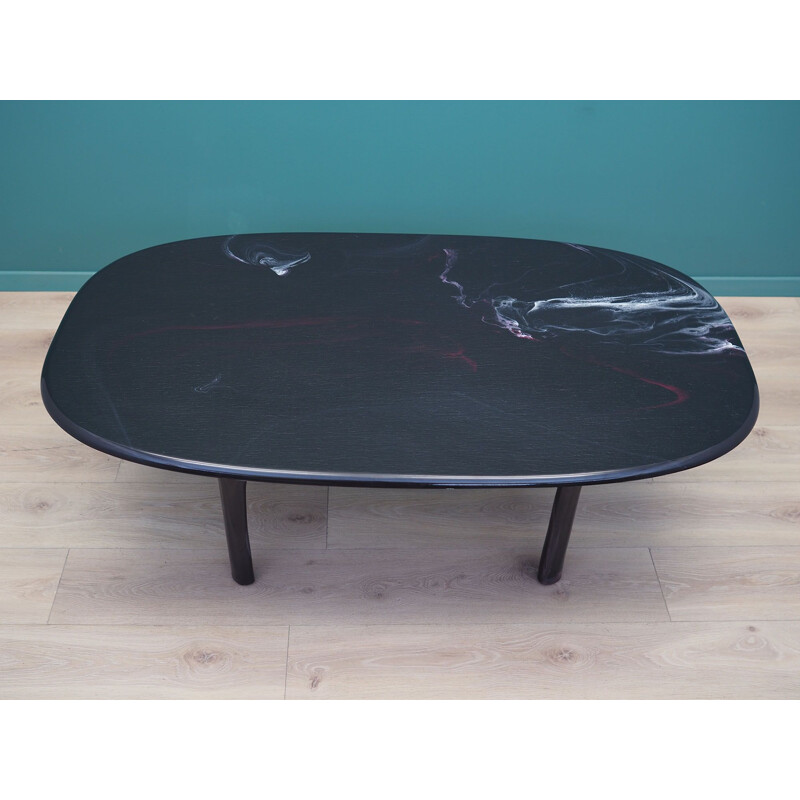 Vintage black conglomerate coffee table, Denmark 1970