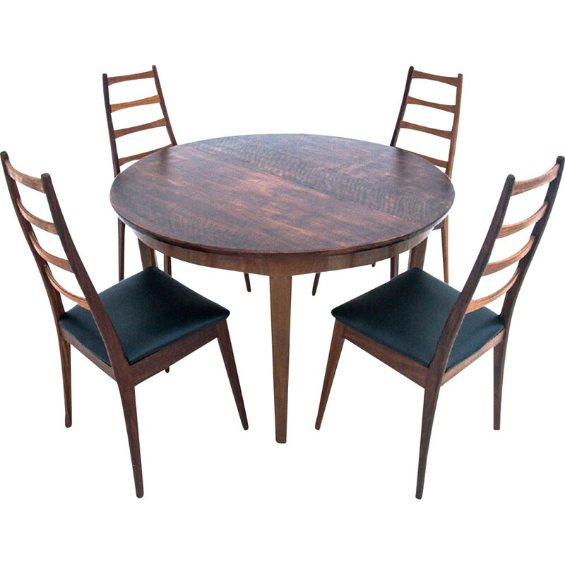 Set of table with chairs dining vintage, Denmark 1960s