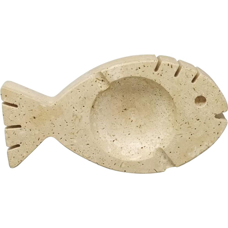 Mid century original ashtray in travertine by Enzo Mari for F.lli Mannelli, Italy 1970s