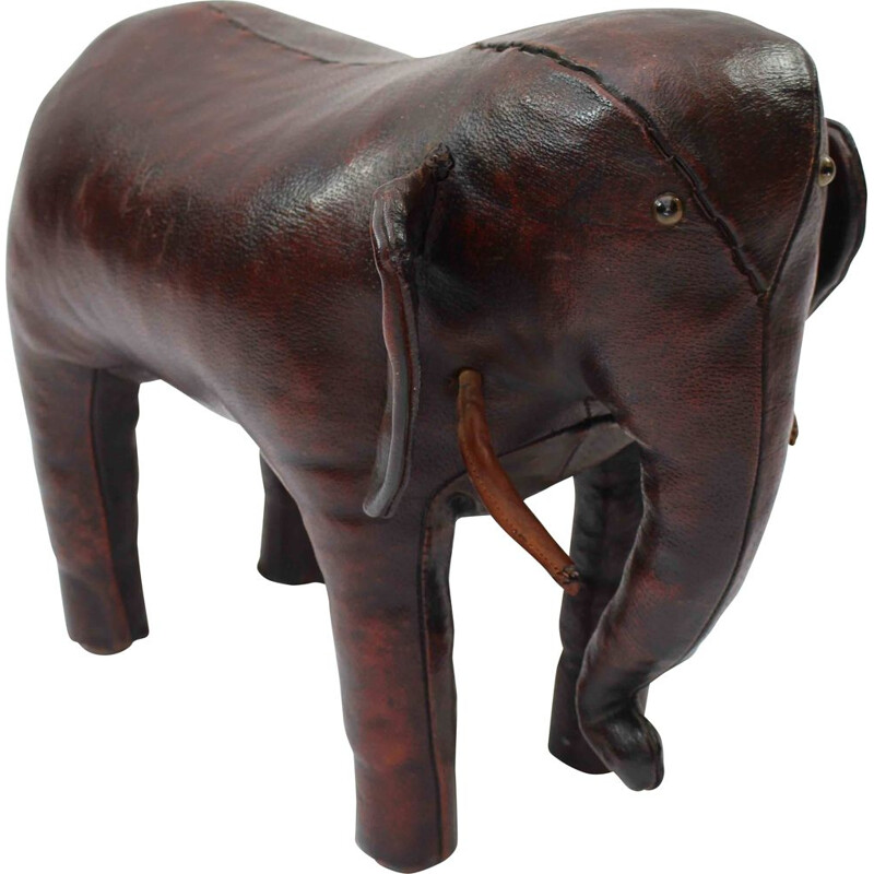 Éléphant en cuir vintage par Dimitri Omersa