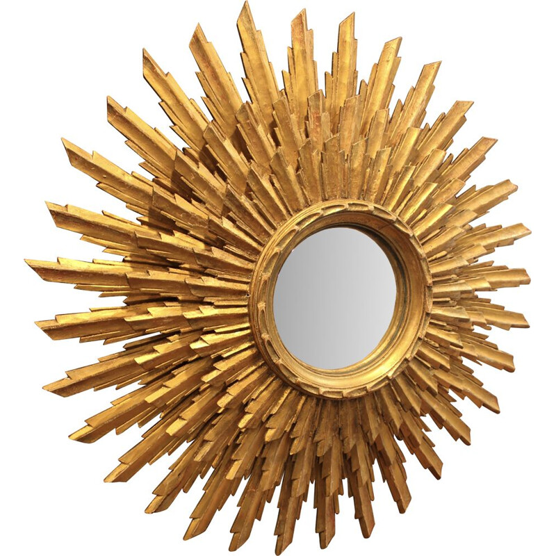 Vintage french sunburst mirror, 1930s