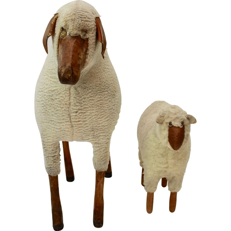 Pair of sheep vintage by Hans-Peter Krafft for Meier