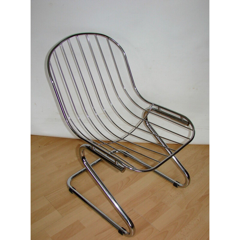 Vintage chrome chair by Gastone Rivaldi for Rima, Italy 1970