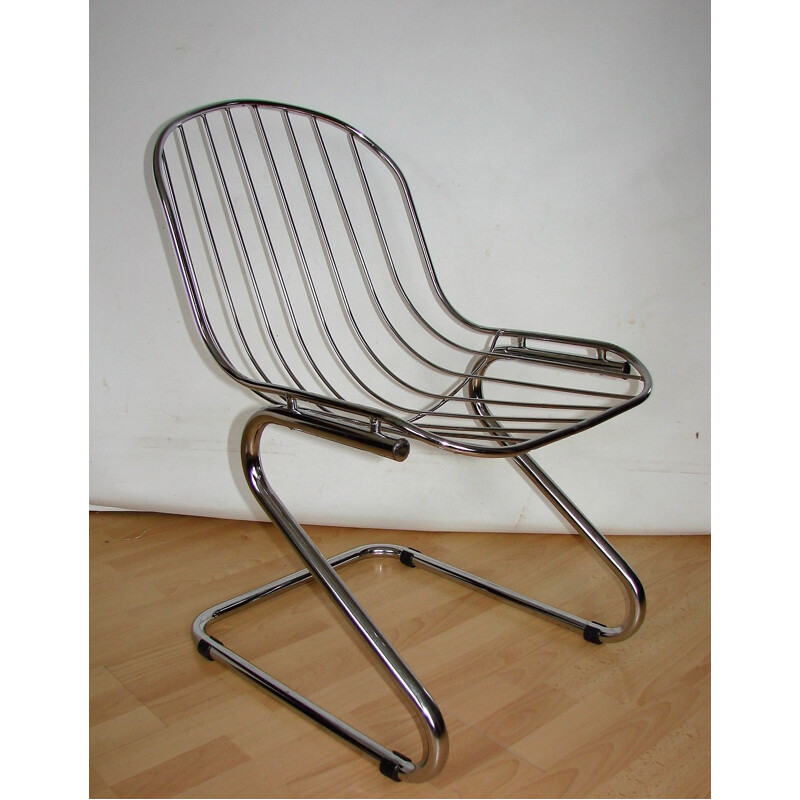 Chaise chromée vintage de Gastone Rivaldi pour Rima, Italie 1970
