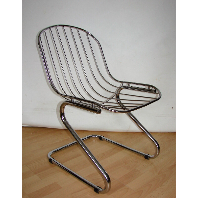 Vintage chrome chair by Gastone Rivaldi for Rima, Italy 1970