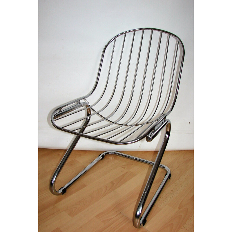 Vintage chrome chair by Gastone Rivaldi for Rima, Italy 1970