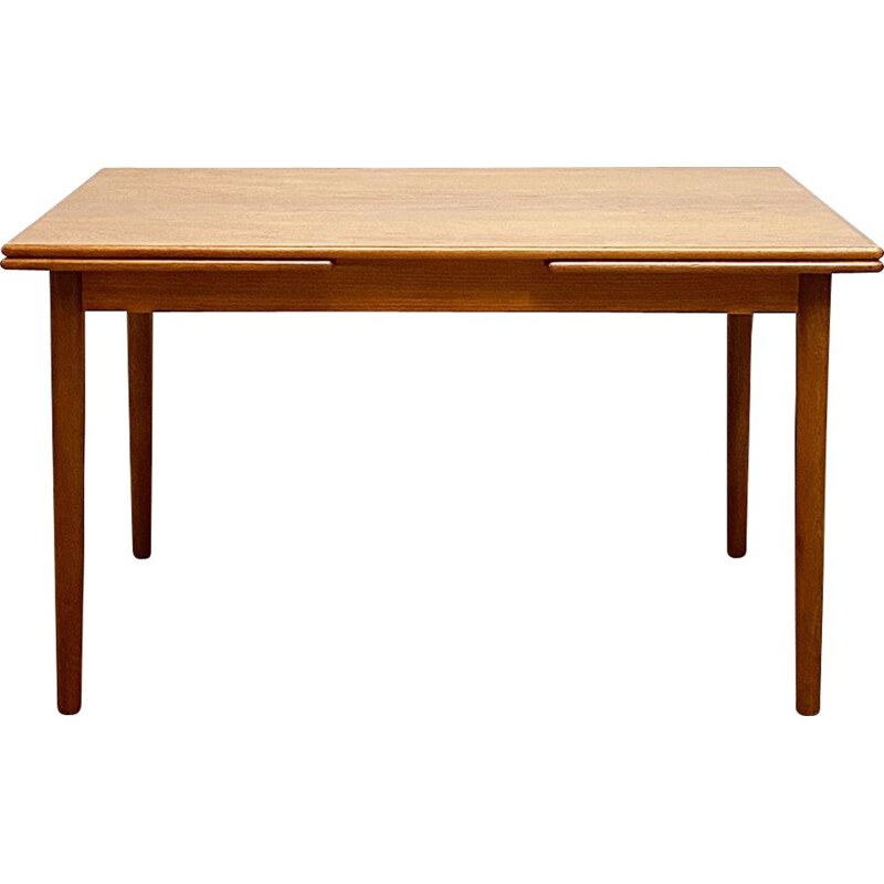 Extendable mid century teak dining table by Scovby, denmark 1950s